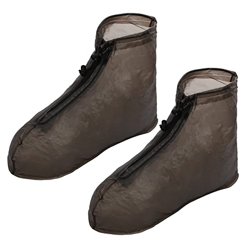 Cubrecalzados impermeables VOCOSTE, unisex, reutilizables, altura tobillo, antideslizantes, color café, talla XL miniatura 1