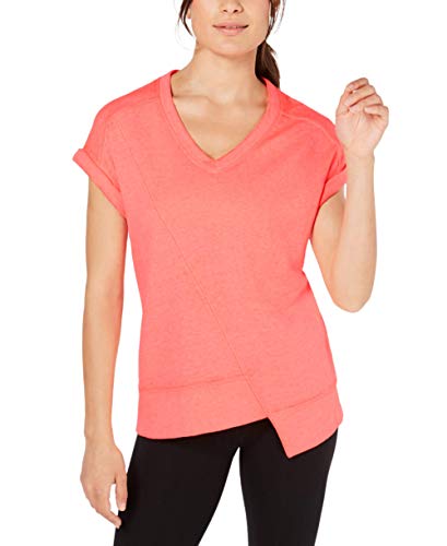 Calvin Klein Womens V-Neck Fitness Pullover Top Pink M
