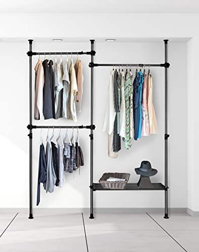 VirtuGro Teleskop Kleiderstange - Verstellbar Bis 98cm Mit 70kg Tragkraft