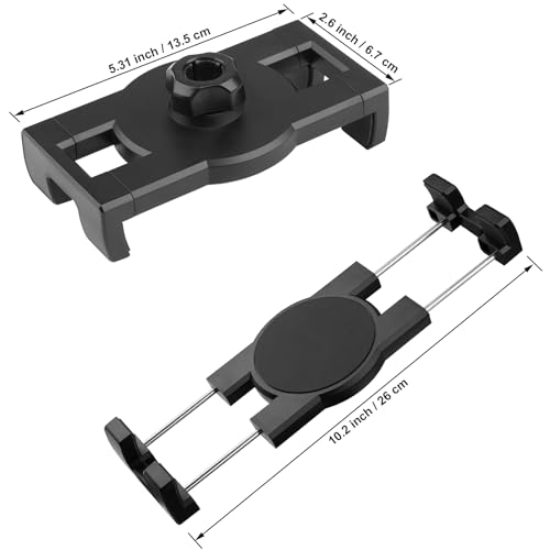Mippko Universal iPad and Phone Mount Adapter for Tablet/iPad/Nexus/LG G Pads/e-Reader/Switch/iPhone,Ball Hole Compatible with Diameter of 0.669 inch /17mm Ball Head,Multi-Angle Adjustable,Black - Thumbnail 6