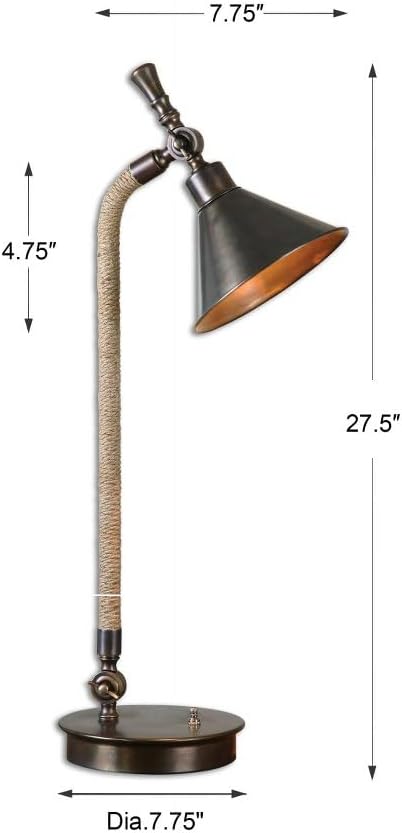 Uttermost Duvall Task - 1 Light Task Lamp - 24 inches Wide by 7.75 inches deep