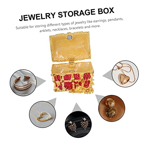 Boîtier de rangement de bijoux en métal raffiné aux finitions soignées