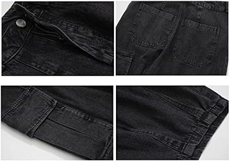 Denim Trousers Black Wide-Leg Pants 