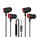 Produktbild 2 Paare In-Ear Kopfhörer, CBGGQ In-Ear Ohrhörer mit Mikrofon und Lautstärkeregler, Noise Cancelling, mit reinem Klang und kraftvollem Bass, Kopfhörer für iOS und Android, Laptops, Gaming, MP3Schwarz