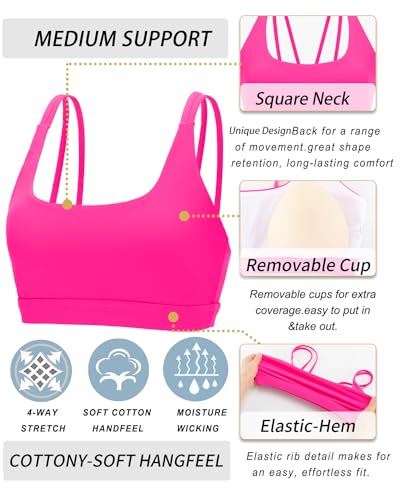 Image of RUNNING GIRL Sports Bras for Women High Support,Racerback Supportive Molded Cup Sports Bra with Sewn in Pads