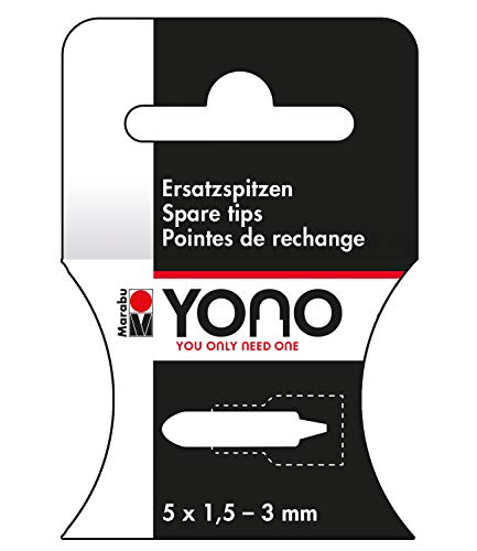 Marabu 1240000004006 - YONO Marker Ersatzspitzen 1,5 - 3 mm, 5 hochwertige japanische Rundspitzen zum Austauschen