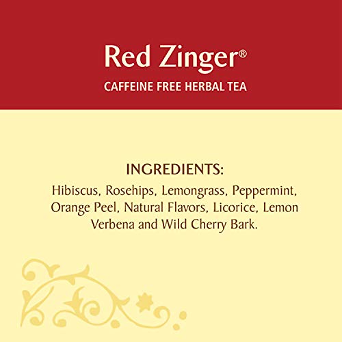Celestial Seasonings Hibiscus Tea, Red Zinger Herbal Tea, Caffeine Free, 20 Tea Bags (Pack Of 6) #TOP3