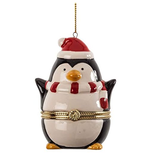 HOLIDAY PEAK Penguin Trinket Box– Surprise Ornament Box Fill to Gift Money, Jewelry, Engagement Ring