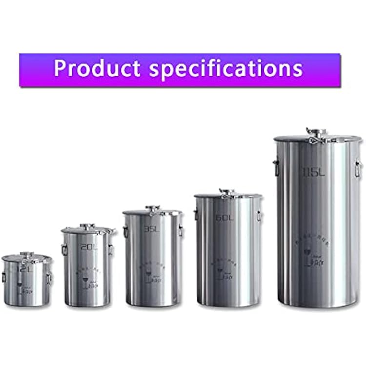 Stainless Steel Fermenter Conical Home Brewing Fermentation Tank,Including Temperature Patch, Silicone Plug, One-way Valve, Silicone Ring (304, 12L)