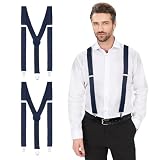 Yetuab Hosenträger für Herren - Extra Stark, Breit, Schwarz