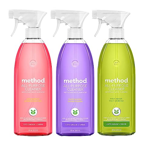 Method All-Purpose Cleaner Variety Pack Plant-Based Multi-Surface Cleaning Spray Pink Grapefruit French Lavender Lime + Sea Salt 28 Fluid Ounces (Variety Pack)