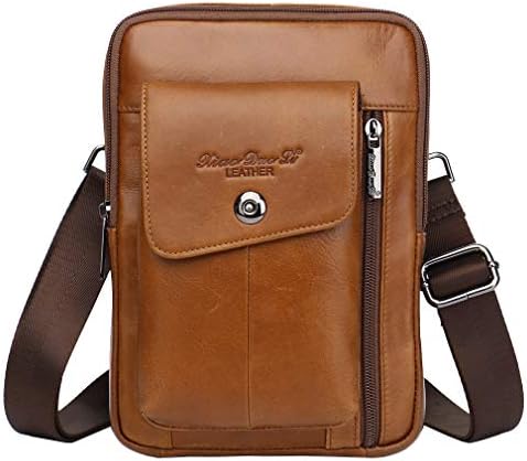 Xieben Vintage Leather Shoulder Messenger Bag for Men Travel Business Crossbody Pack Wallet Satchel Sling Chest Bags