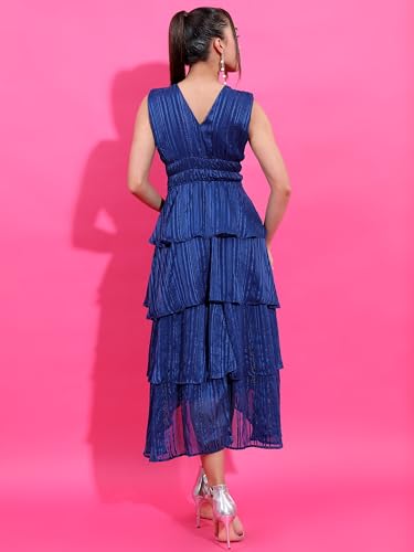 Image of Tokyo Talkies Women's Sleeveless V-Neck Solid Dresses| Stylish| Party Dresses