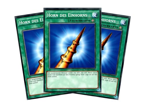 Horn des Einhorns - Playset (3 Karten) - YGLD-DEA29 - Common - - Deutsch - Yugioh - Yugi's Legendary Decks - mit RC-Fieldcenter