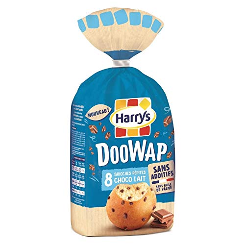 HARRYS - Doowap Brioches pépites de chocolat au lait x8-320g, Sans Additifs, petit déjeuner gourmand et sain. - Lot De 4 - Vendu Par Lot