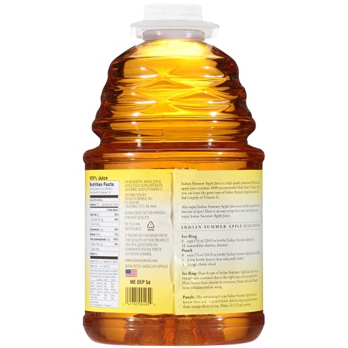Premium Apple Juice, 100% Juice Made From Fresh U.s. Apples, 128 Fluid Ounce (Pack Of 4), By Indian Summer #TOP1