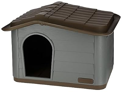 Kerbl Pet Maison pour Chat Paola Eco, Gris-Vert/Marron, 75 x 59 x 55 cm, Niche pour Chat, Plastique 100% recyclé, Chiens, Chats