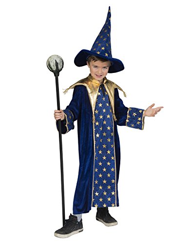 Funny Fashion Zauberer Kostüm Aurin Kind Kinderkostüm Jungenkostüm Mädchenkostüm Fantasie Gewand Hut Wizard Isior