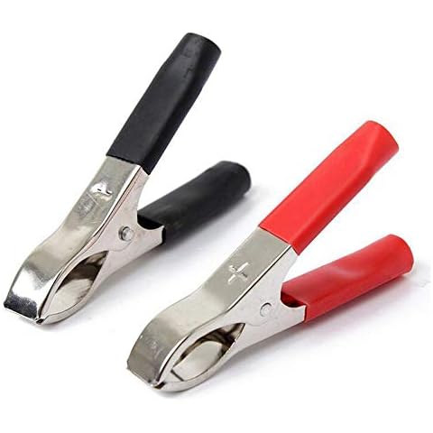 2pcs 30A Alligator Clips Clamps Terminal Test Electrical Crocodile Clamp Car Battery Clipon Socket Adaptor Cover