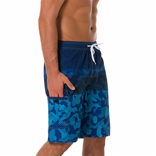 Maiyifu-GJ Men Printed Quick Dry Boardshorts Lightweight Summer Holiday Swim Trunks Drawstring Surf Trunks with Side Pocket3