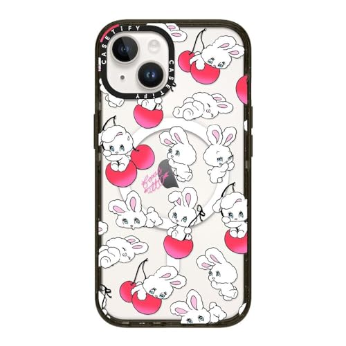 CASETiFY �C���p�N�g iPhone 14 �P�[�X [MagSafe�Ή�/���^ �y��/�ϏՌ�] - Cherry Mix - �u���b�N