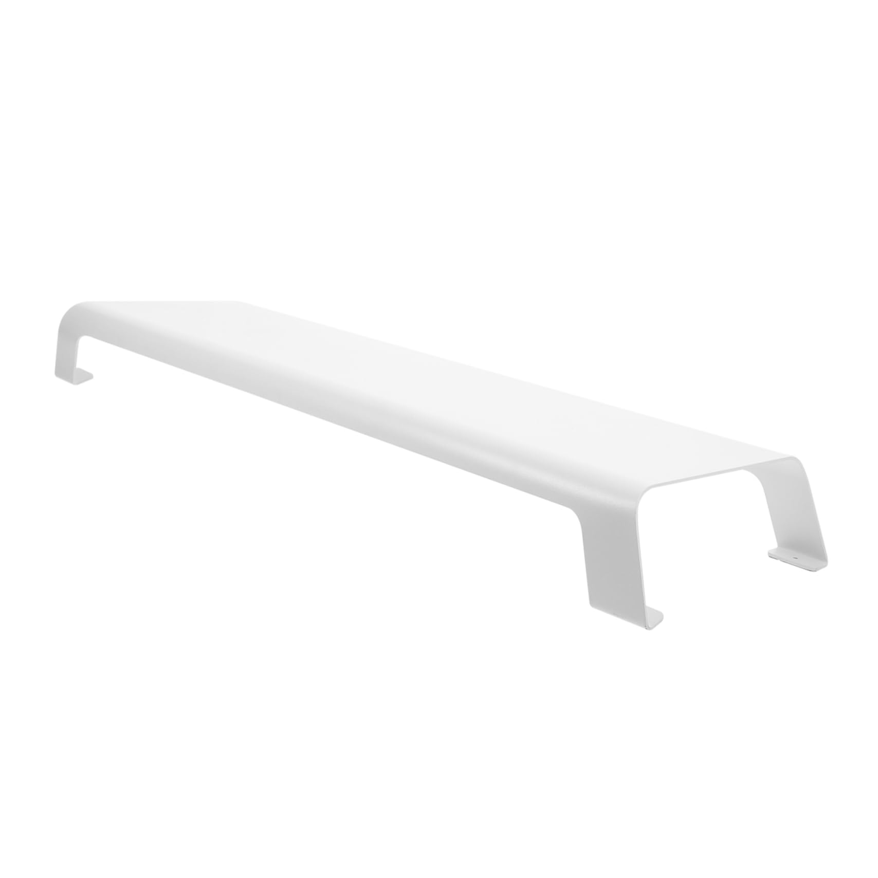 Soporte para Monitor de PC Elevador de Pantalla de Aluminio Blanco | Acabado Fino, Patas de Silicona, Escritorio sin Rayas, para Estudiantes y Usuarios de Maquillaje