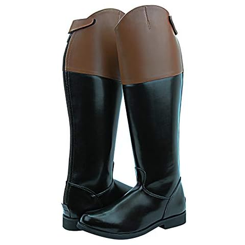 Hispar Royal Mens Man Fox Hunt Hunting Dress Dressage Boots with Back Zipper Tan Top - 12.5 Slim Calf Cover