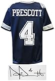 Cowboys Dak Prescott Signed Navy Blue Jersey - Schwartz Authentic