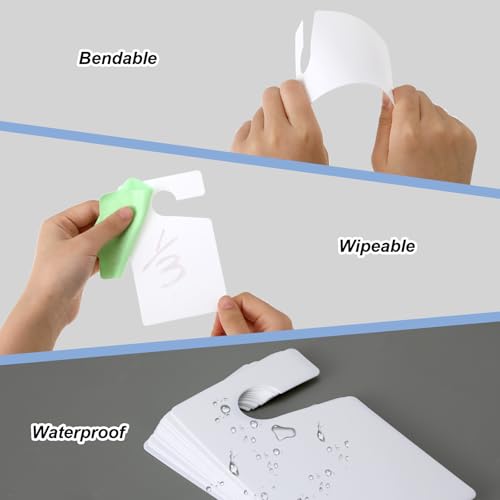10 Pieces Thicker Parking Permit Hang Tag, 3 X 5 Inches Blank Plastic Placards, Emergency Hanging Passes for Employee Resident Car Lot Enterprises Office and More