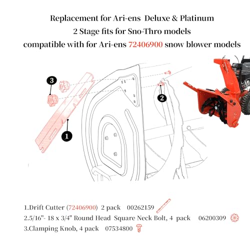 BiLLNE 724069 Drift Cutter Kit Compatible with Ari-ens Snow Blower 72406900