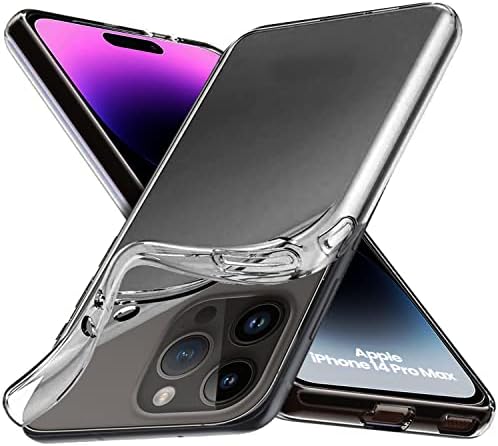 DN-Technology iPhone 14 Pro Max Case, Clear Transparent Soft Silicone Gel Phone Case Camera Lens Screen Protective design Cover For iPhone 14 Pro max 6.7 (Clear)