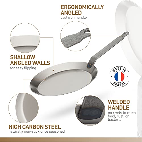 Matfer Bourgeat 62032 Black Carbon Steel Crepe Pan, 7 7/8" #TOP1
