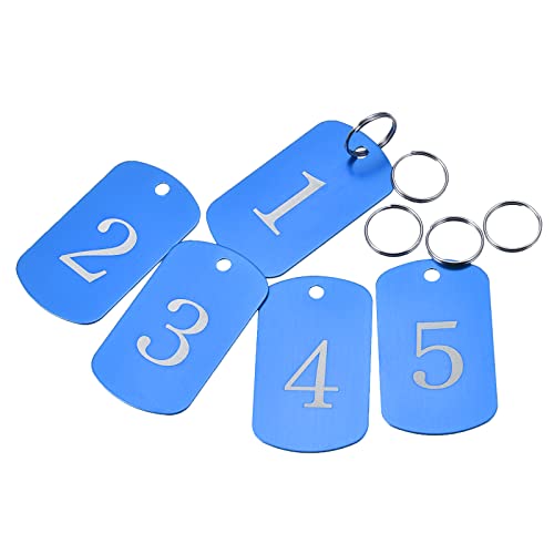 MECCANIXITY Metal Key Tag, 1-5 Number Tag, ID Tag with