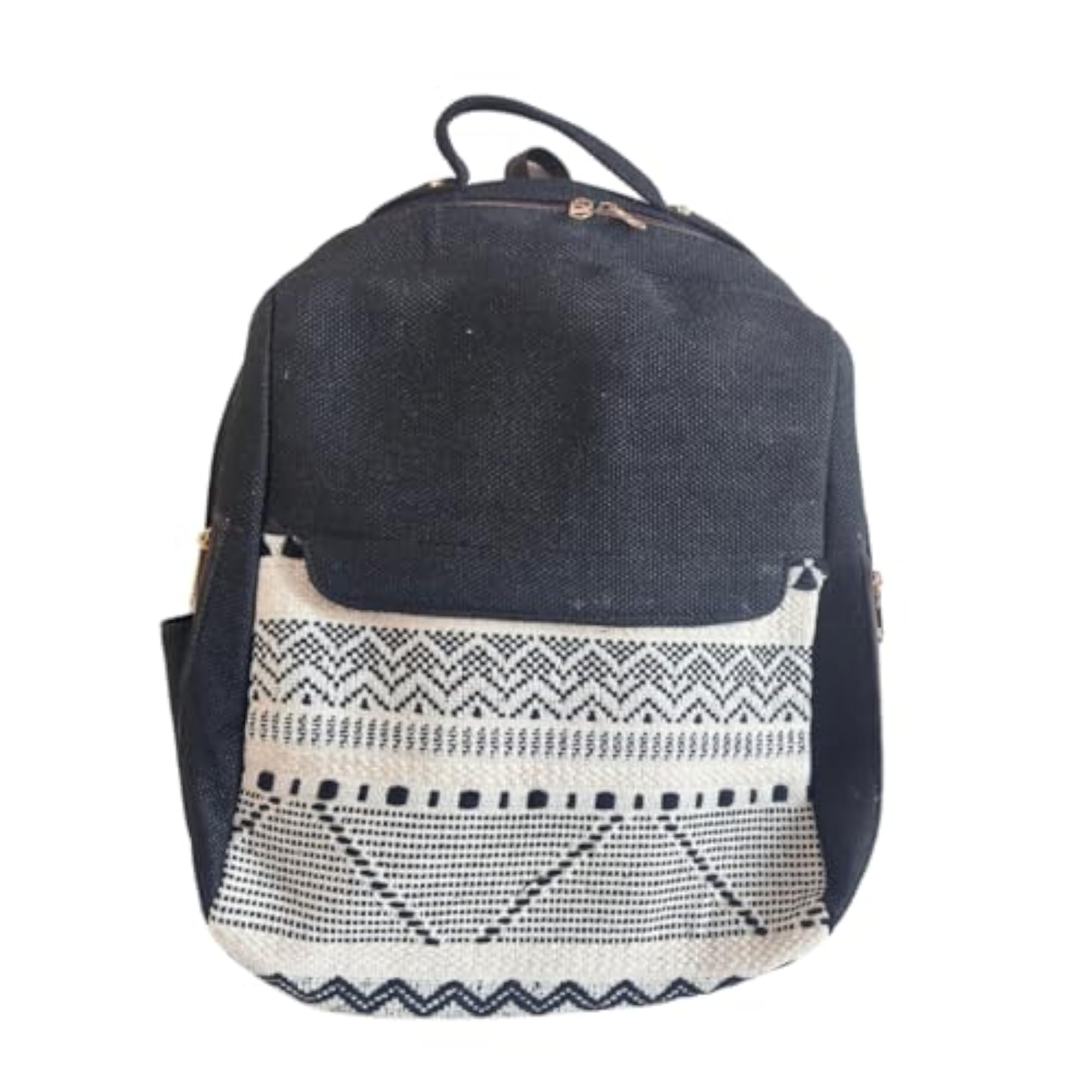 Premium Geometric Pattern Jute Laptop Backpack