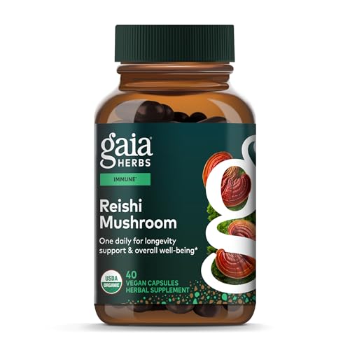 Gaia Herbs Reishi Mushroom - Traditionally Used to Support a Healthy Immune System & Heart Health -