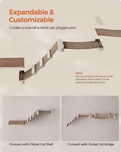 Feandrea Coleção Clickat – Kit de peças sobressalentes para rede de escalada para gatos nº 002, teci