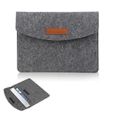 9-11 Zoll iPad Tasche aus Filz, Tablet Tasche 11 Zoll für iPad Air 11 & iPad Pro, Dünne Schutzhülle mit Klettverschluss und Zusatzfach, Leichte Tablet Hülle für Alltag Reise Büro Hellgrau