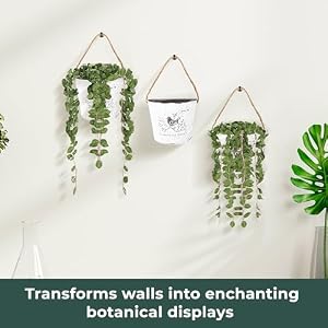 Window Garden Galvanized Flower Buckets White Galvanized Wall Decor Metal Indoor and Outdoor Home Decor Accessory Hanging Metal Planter Rustic Farmhouse Style 55x66x43 Inches
