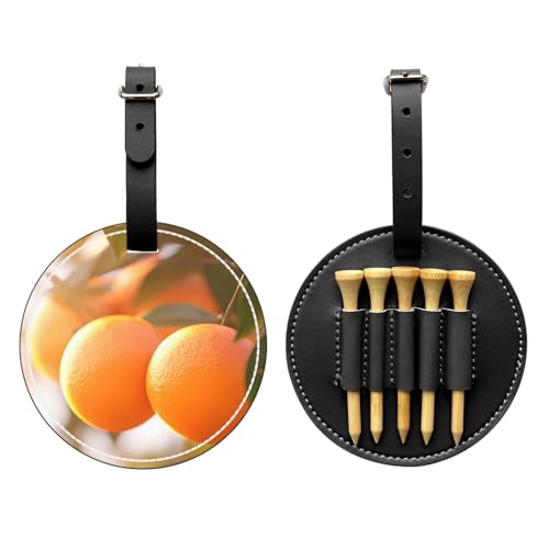 tangerine Black Printed golf tee storage bag - portable design, easy to organize tee