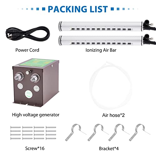 Yuchengtech Ionizing Air Bar Anti Static Ionizing Bar 20Cm Static Eliminator Rod Anti Static Rod Ionizing Air Rod + 7Kv High Voltage Generator 110V thumb #6