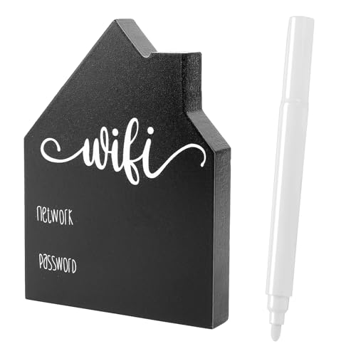 Wooden Guest Wifi Password Sign - Freestanding Chalkboard Style House Decorative Sign for Room -...