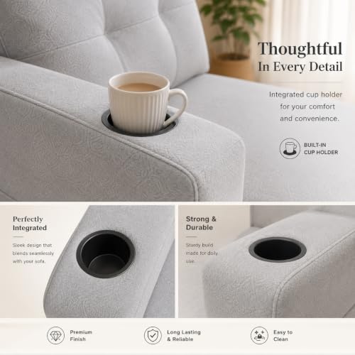 Image of Casaliving Treshta Seater Pull-Out Premium Fabric Sofa Cum Bed Sofa Set for Living Room Premium Fabric Sofa Set for Living Room Sofa Cum Bed (Cream Brown, 1 Seater)