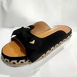 HHZY Wedges Sandals for Women 2021 Summer Open Toe Suede Mules Bow Platform Breathable Beach Sandals