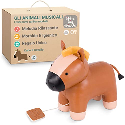 Gli Animali Musicali Di Little Big Friends | Carillon Per Bambini | Facile Da Pulire | Morbido | Carlo Il Cavallo