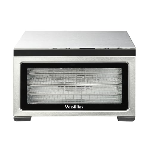 Image of Food Dehydrator Machine - 5 Stainless Steel Trays, Digital Adjustable Timer, 400W, 176F, Temperature Control, Mini Dryer for Jerky, Herb, Meat, Beef, Fruit and Dog Treats, Model 2015YJ, Silver | Digital Adjustable Timer, 400W, 176F, Temperature Control for Jerky, Herb, Meat, Beef, Fruit and Dog Treats, Silver