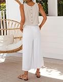 IDEALSANXUN Vacation Outfits for Women Spring Tops Beach Summer Clothes 2026 Cute Crop Linen Tank Tops, Beige, M
