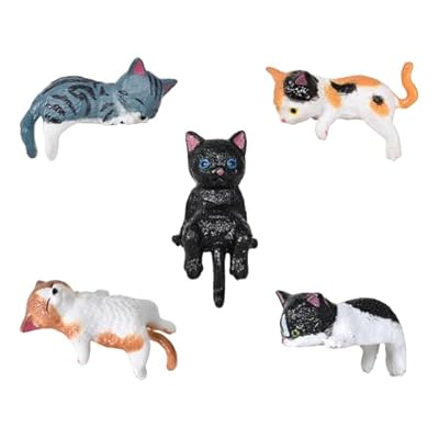 Figuras de Gatos Realista, Set de Juguetes de Figuras de Gatito, Adornos de Gatitos en Miniatura para Decoración de Tartas, Decoración del Hogar, Regalo de Cumpleaños, 5 Piezas | Ya disponible en tu tienda friki favorita! En mundofriki.es!