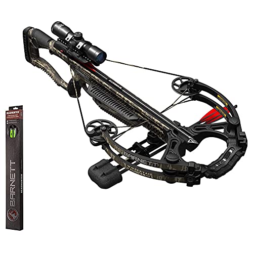 BARNETT Whitetail Hunter STR Crossbow, MossyOak Bottomland, Standard 4x32 Scope with 5PK Headhunter 22