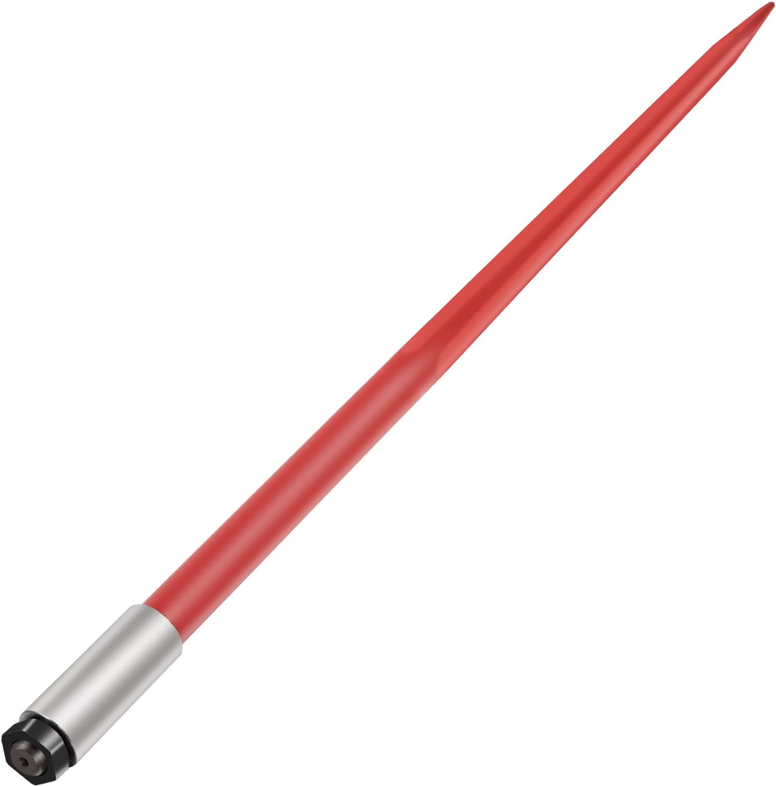 Mophorn Hay Spear 49" Bale Spear 4500 lbs Capacity, Bale Spike Quick Attach Square Hay Bale Spears 1 3/4" wide, Red Coated Bale Forks, Bale Hay Spike with Hex Nut & Sleeve for Buckets Tractors Loaders