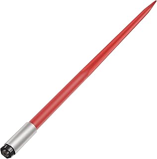 VEVOR Hay Spear 49" Bale Spear 4500 lbs Capacity, Bale Spike Quick Attach Square Hay Bale Spears 1 3/4" Wide, Red Coated Bale Forks, Bale Hay Spike with Hex Nut & Sleeve for Buckets Tractors Loaders